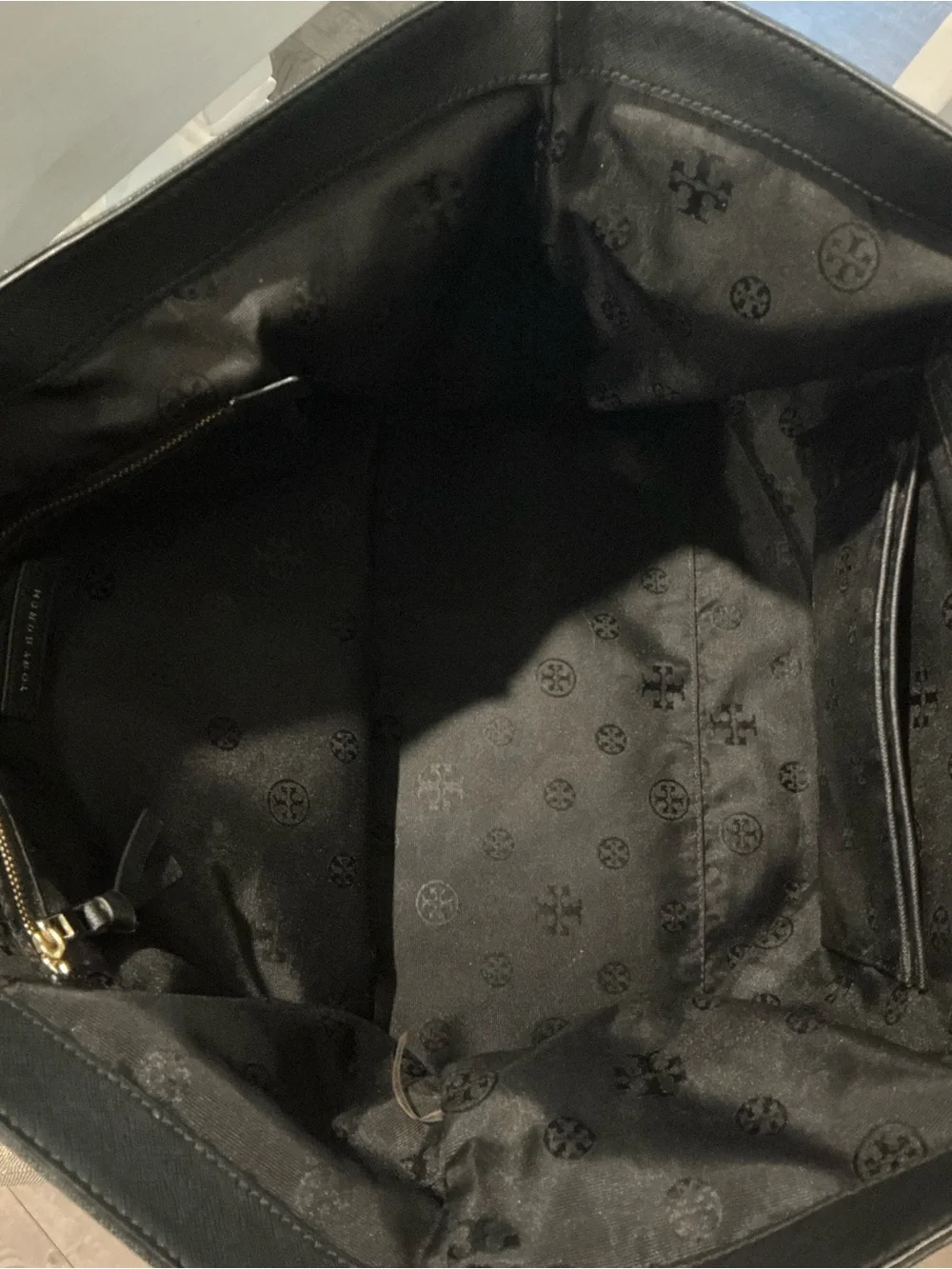 Tory Burch Black Nylon Ella Logo Tote